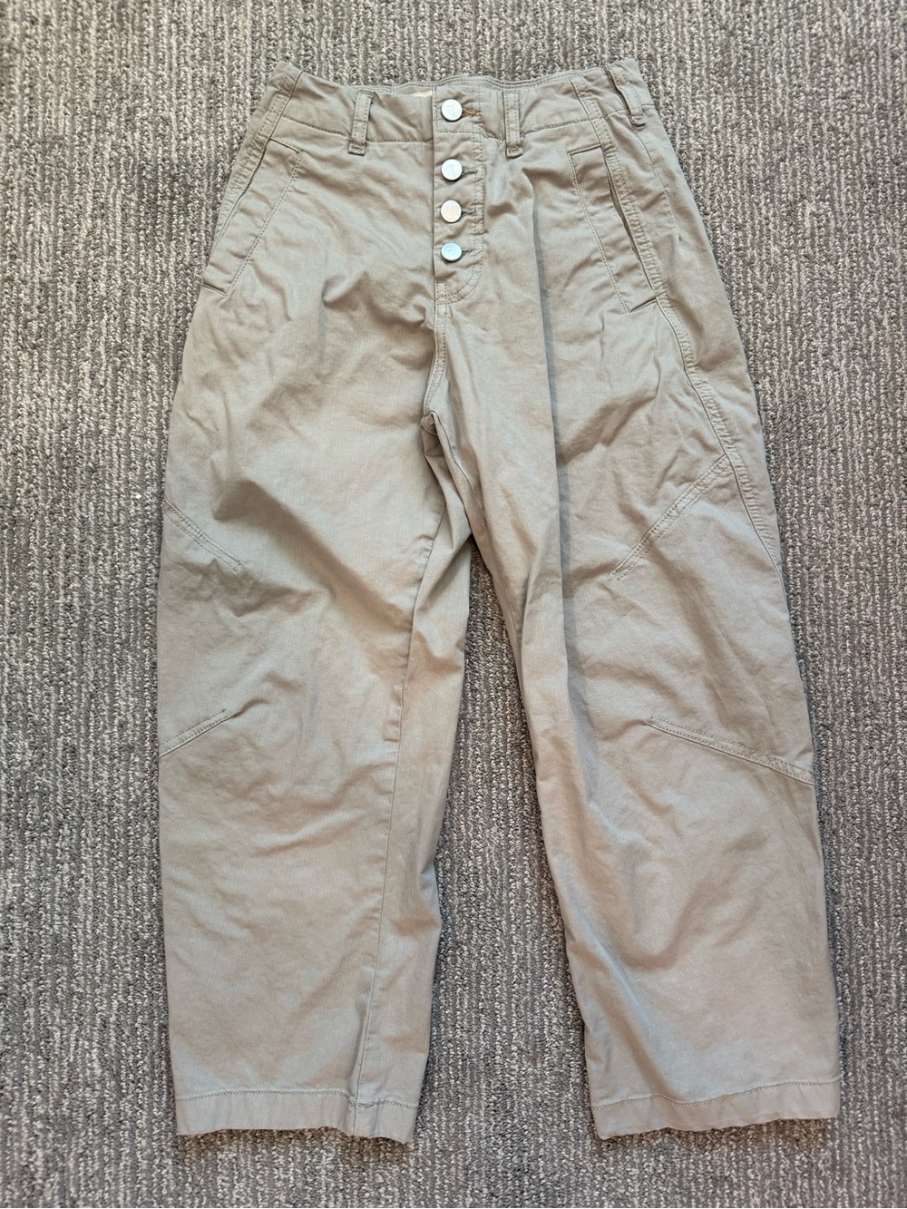 Anthropologie Pilcro Arin Barrel Pants 24P Khaki Button Fly Utility